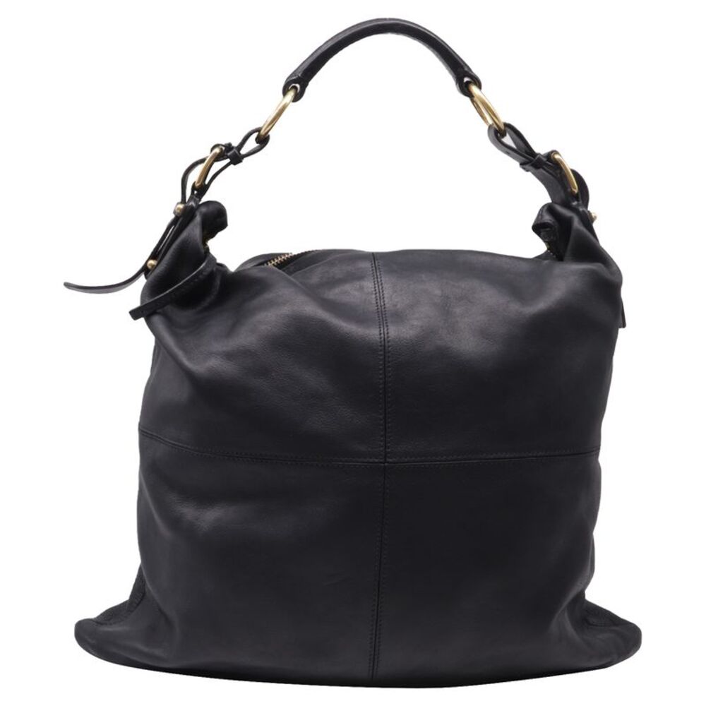 Celine Slouched Hobo Bag in Black Leather